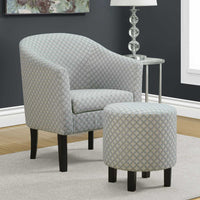 50.5" Light Blue Geometric Polyester, Foam, Solid Wood 2 Piece Accent Chair Set