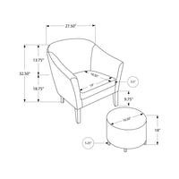 50.5" Dark Grey Geometric Polyester, Foam, Solid Wood 2 Piece Accent Chair Set