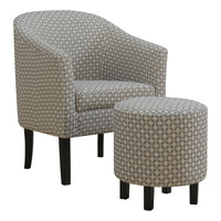 50.5" Dark Grey Geometric Polyester, Foam, Solid Wood 2 Piece Accent Chair Set