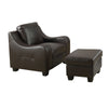 38" Chocolate Brown Bonded Leather Chair