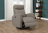 41" Light Brown Polyester, MDF, and Metal Power Swivel Glider Reclining Chair