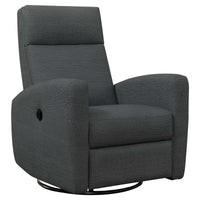 41" Charcoal Grey Polyester, MDF, and Metal Power Swivel Glider Reclining Chair