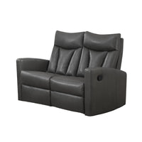 41" Charcoal Grey Bonded Leather Reclining Love Seat