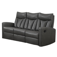 41" Charcoal Grey Bonded Leather Reclining Sofa