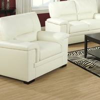 39" Ivory Bonded Leather Chair