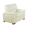 39" Ivory Bonded Leather Chair