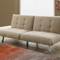 FUTON - SPLIT BACK CONVERTIBLE SOFA - SAND LINEN