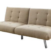 FUTON - SPLIT BACK CONVERTIBLE SOFA - SAND LINEN