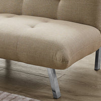 FUTON - SPLIT BACK CONVERTIBLE SOFA - SAND LINEN