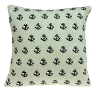 20" X 0.5" X 20" Nautical Blue Cotton Pillow Cover