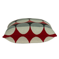 20" X 0.5" X 20" Transitional Gray And Red Cotton Pillow Cover