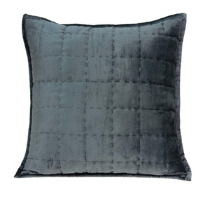 20" X 0.5" X 20" Transitional Charcoal Solid Quilted Pillow Cover