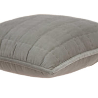 20" X 0.5" X 20" Transitional Gray Solid Quilted Pillow Cover