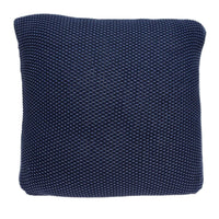 18" X 0.5" X 18" Transitional Blue Cotton Pillow Cover