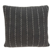 18" X 0.5" X 18" Transitional Charcoal Cotton Pillow Cover