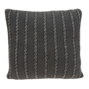 18" X 0.5" X 18" Transitional Charcoal Cotton Pillow Cover