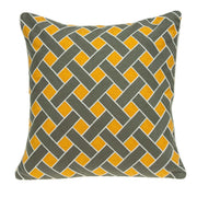 20" X 0.5" X 20" Transitional Gray and Orange Pillow Cover