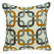 20" X 0.5" X 20" Transitional Gray and Orange Accent Pillow Cover