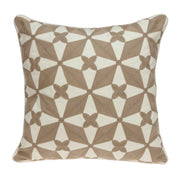 20" X 0.5" X 20" Transitional Beige and White Accent Pillow Cover