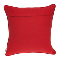 20" X 0.5" X 20" Transitional Red and White Cotton Pillow Cover
