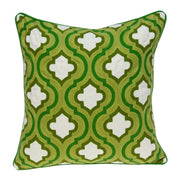 20" X 0.5" X 20" Transitional Green and White Accent Pillow Cover