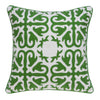 20" X 0.5" X 20" Transitional Green and White Accent Cotton Pillow Cover