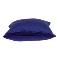 18" X 7" X 18" Transitional Royal Blue Solid Pillow Cover With Poly Insert