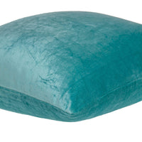 20" X 7" X 20" Transitional Aqua Solid Pillow Cover With Poly Insert