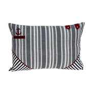 20" X 6" X 14" Nautical Blue Pillow Cover With Poly Insert
