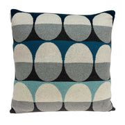 20" x 7" x 20" Transitional Gray And Blue Pillow Cover With Poly Insert
