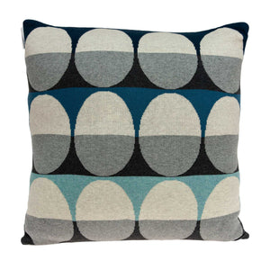 20" x 7" x 20" Transitional Gray And Blue Pillow Cover With Poly Insert