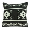 20" x 7" x 20" Southwest Black Cotton Pillow Cover With Poly Insert