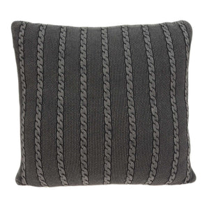 18" X 5" X 18" Transitional Charcoal Pillow Cover With Poly Insert