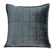 20" X 7" X 20" Transitional Charcoal Solid Quilted Pillow Cover With Poly Insert