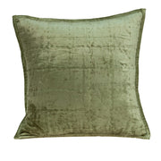 20" X 7" X 20" Transitional Olive Solid Quilted Pillow Cover With Poly Insert