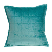 20" X 7" X 20" Transitional Aqua Solid Quilted Pillow Cover With Poly Insert