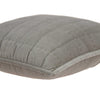 20" X 7" X 20" Transitional Gray Solid Quilted Pillow Cover With Poly Insert