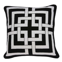 20" x 7" x 20" Transitional Black and White Pillow Cover With Poly Insert