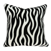20" x 7" x 20" Transitional Black and White Zebra Pillow Cover With Poly Insert
