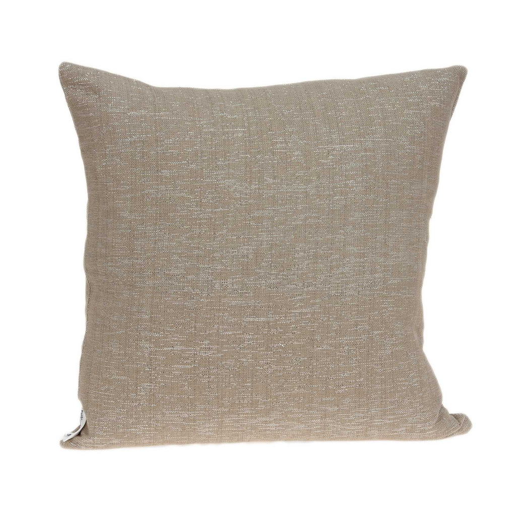 20" X 7" X 20" Charming Transitional Tan Cotton Accent Pillow Cover With Poly Insert