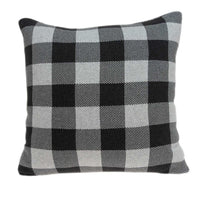 20" X 7" X 20" Transitional Gray And Black Pillow Cover With Down Insert