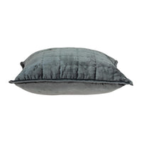 20" X 7" X 20" Transitional Charcoal Solid Quilted Pillow Cover With Down Insert