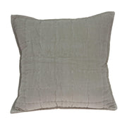 20" X 7" X 20" Transitional Gray Solid Quilted Pillow Cover With Down Insert