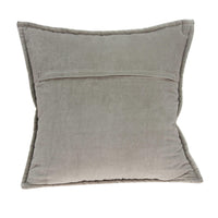 20" X 7" X 20" Transitional Gray Solid Quilted Pillow Cover With Down Insert