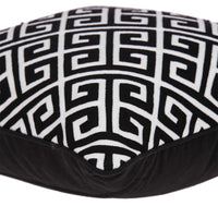 20" X 7" X 20" Black and White Pillow Cover With Down Insert