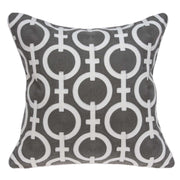 20" X 7" X 20" Transitional Gray and White Accent Pillow Cover With Down Insert