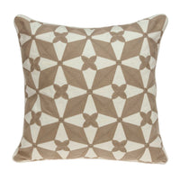 20" X 7" X 20" Cool Transitional Beige and White Pillow Cover With Down Insert