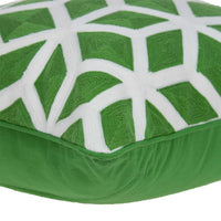 20" X 7" X 20" Transitional Green and White Pillow Cover With Down Insert