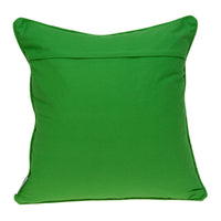 20" X 7" X 20" Traditional Green and White Pillow Cover With Down Insert