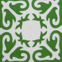 20" X 7" X 20" Traditional Green and White Accent Pillow Cover With Down Insert